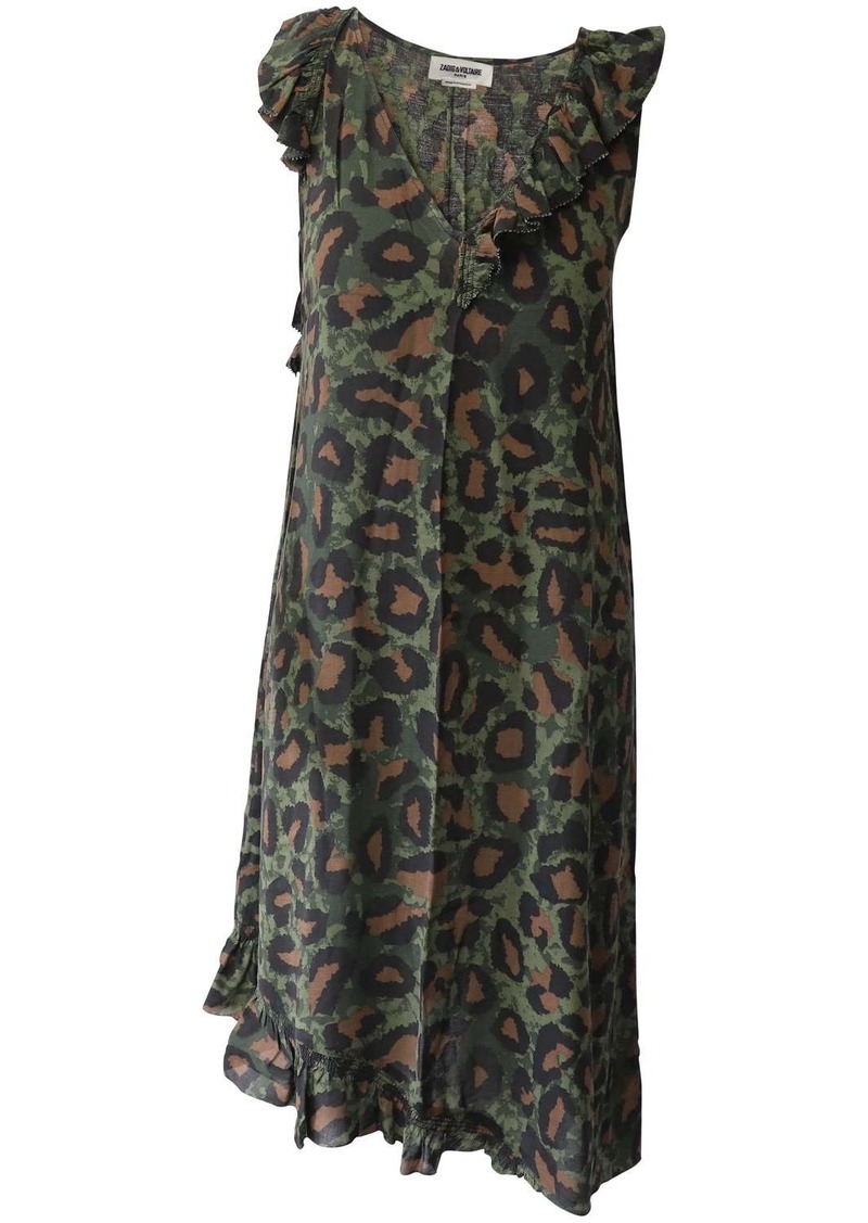 Zadig & Voltaire Rebelle Leo Dress in Green Viscose