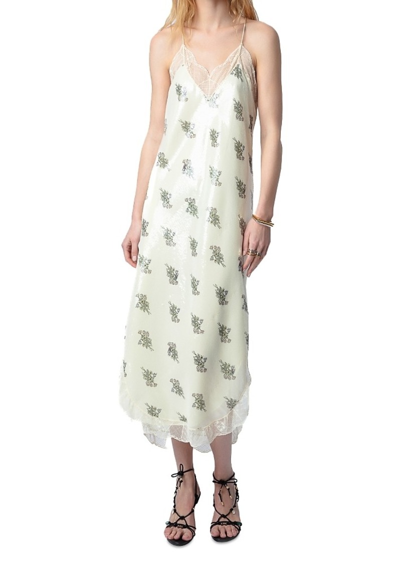 Zadig & Voltaire Ristyl Sequin Floral Slip Dress
