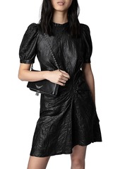 Zadig & Voltaire Rixe Cuir Froisse Leather Dress