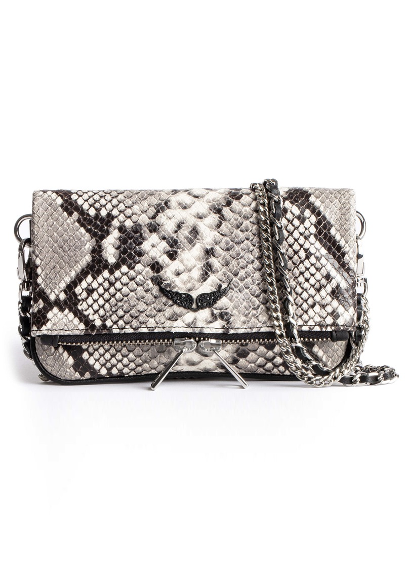 Zadig & Voltaire Rock Nano Savage Embossed Leather Clutch