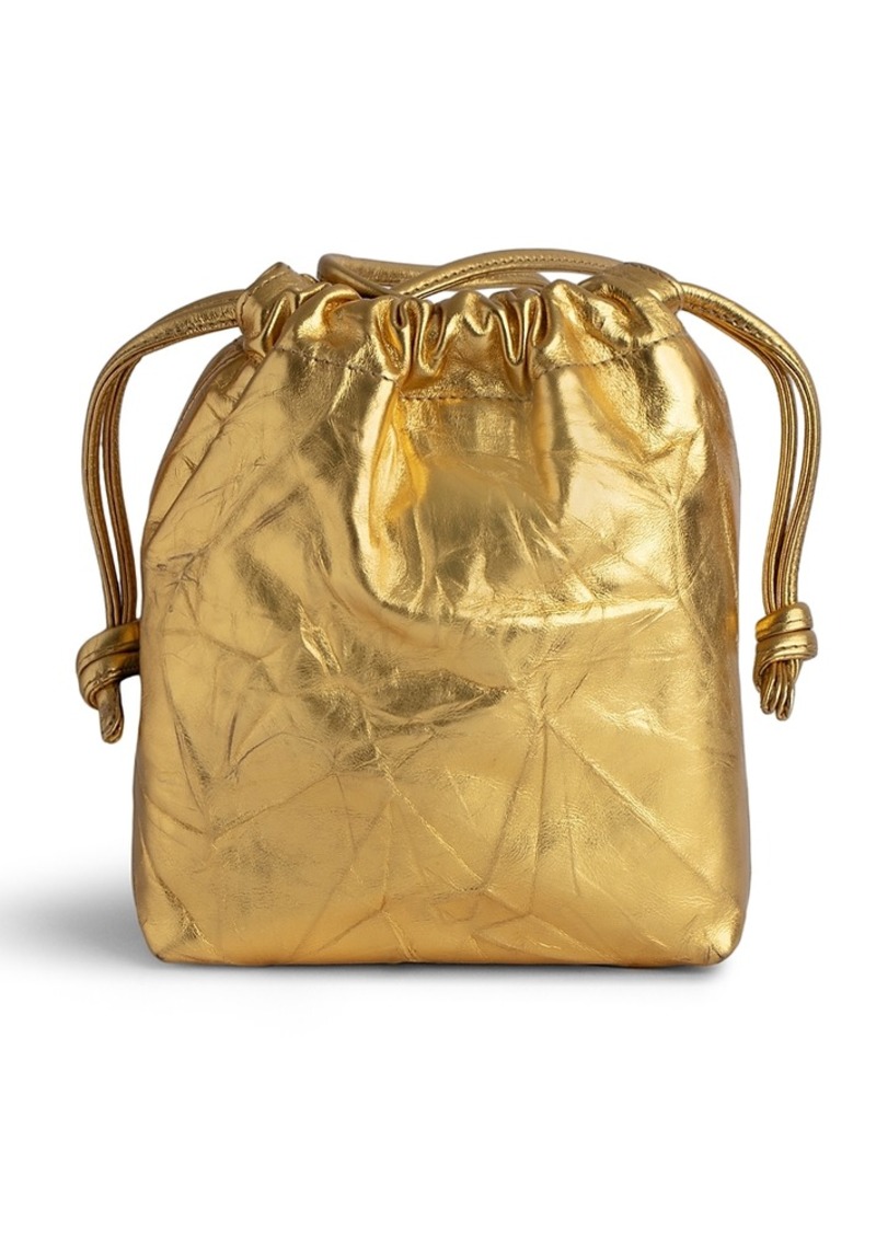 Zadig & Voltaire Rock To Go Metallic Leather Bucket Bag