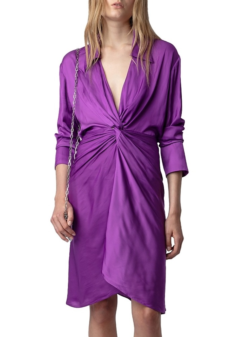 Zadig & Voltaire Rozo Twist Front Satin Dress