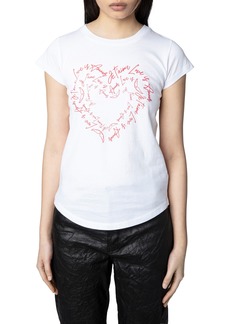Zadig & Voltaire Saint Valentine Scribbled Heart Graphic Tee in Blanc at Nordstrom Rack