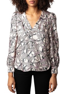 Zadig & Voltaire Telia Twill Wild Chain Silk Blouse