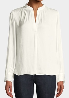 Zadig & Voltaire Tink V-Neck Satin Long-Sleeve Blouse
