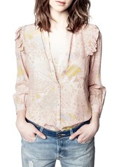 Zadig & Voltaire Tygg Print Glam Long Sleeve Blouse