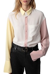 Zadig & Voltaire Tyrone Color Blocked Silk Shirt