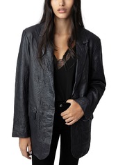 Zadig & Voltaire Venturi Crinkled Leather Blazer