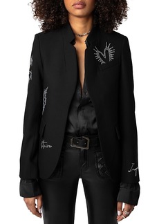 Zadig & Voltaire Very Strass Heart Blazer