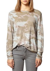 Zadig & Voltaire Willy Camouflage Linen Tee in Poudre at Nordstrom