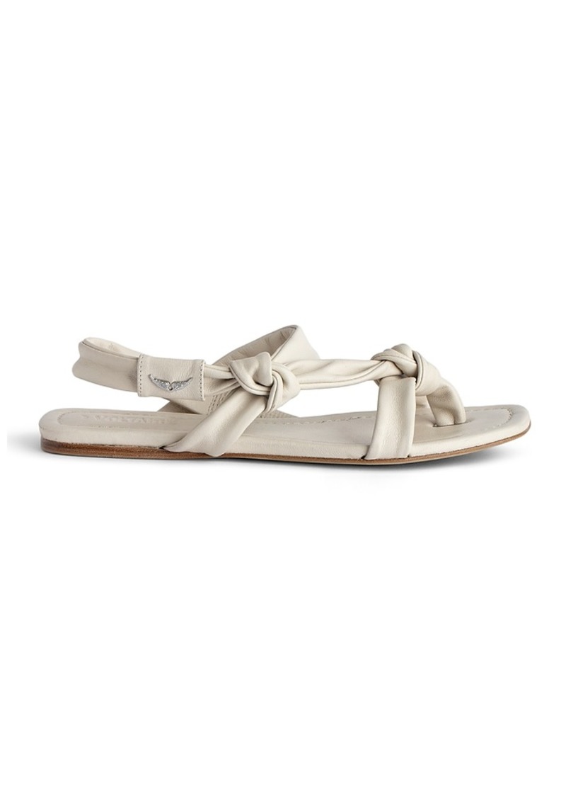 Zadig & Voltaire Women's Forget Me Knot Square Toe Thong Sandals