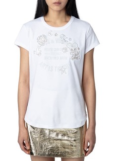 Zadig & Voltaire Woop Embroidered Cotton Graphic T-Shirt