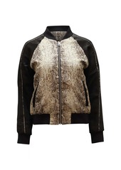 Zadig & Voltaire Zadig and Voltaire Billy Snake Deluxe Bomber Jacket in Black Polyester