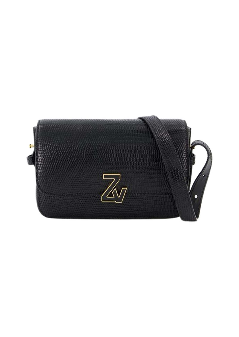 Zv Le Mini Hobo Bag - Zadig & Voltaire - Black - Croc Embossed Leather