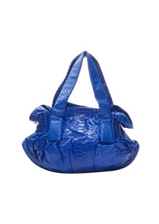 ZAGLIANI cobalt blue scaled leather dumpling top handle bag