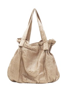 ZAGLIANI Hand made genuine brown scaled leather dumping hobo shoulder bag