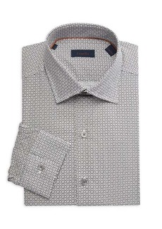 Zanella Geometric Print Dress Shirt