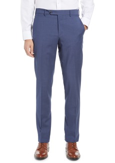 Zanella Flat Front Wool Trousers in Lt./Pastel Blue at Nordstrom