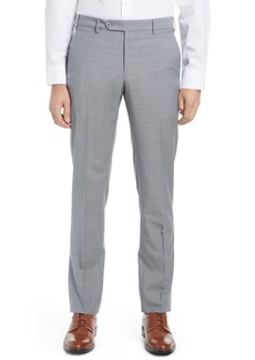 Zanella Flat Front Wool Trousers in Lt./Pastel Grey at Nordstrom