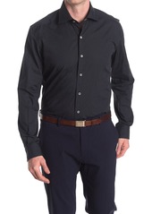 Zanella Milano Tailored Fit Jacquard Button-Up Shirt in Black at Nordstrom Rack