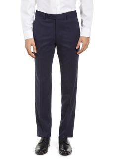 Zanella Parker Flat Front Wool Trousers in Navy at Nordstrom