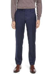Zanella Parker Wool Check Trousers in Navy 0 at Nordstrom