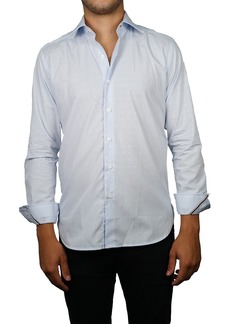 Zanella Tailored Fit Stripe Button-Up Shirt in Lt Blue at Nordstrom Rack