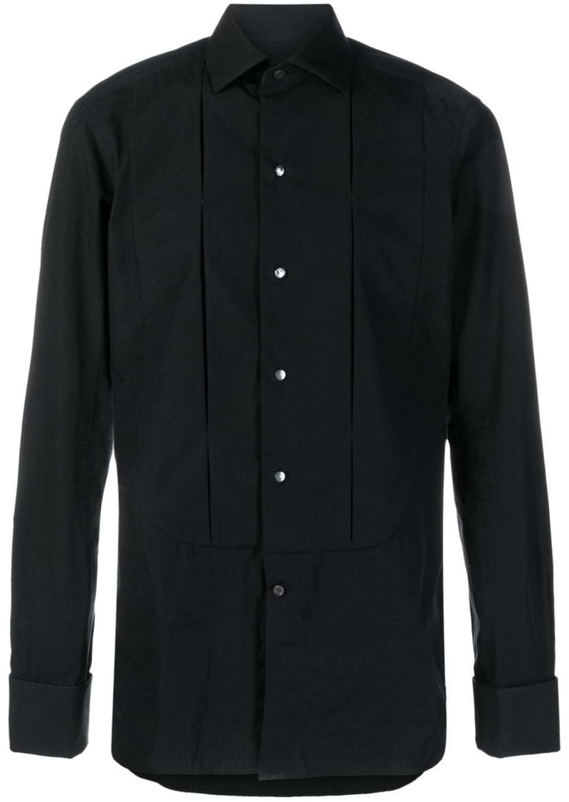 Zegna bib collar buttoned shirt