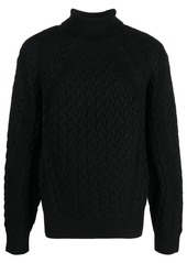 Zegna cable-knit roll-neck jumper
