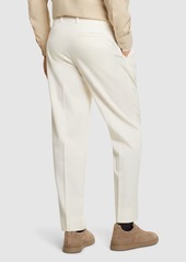 Zegna Cotton & Wool Pleated Pants