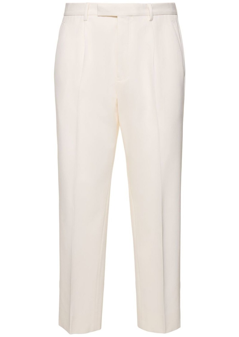 Zegna Cotton & Wool Pleated Pants