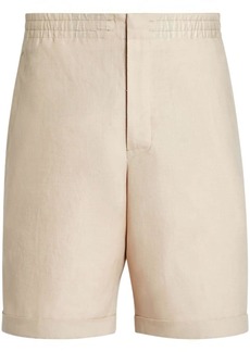 Zegna elasticated-waist linen shorts