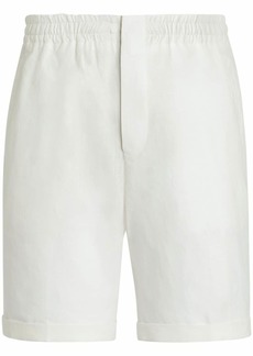 Zegna elasticated-waist linen shorts