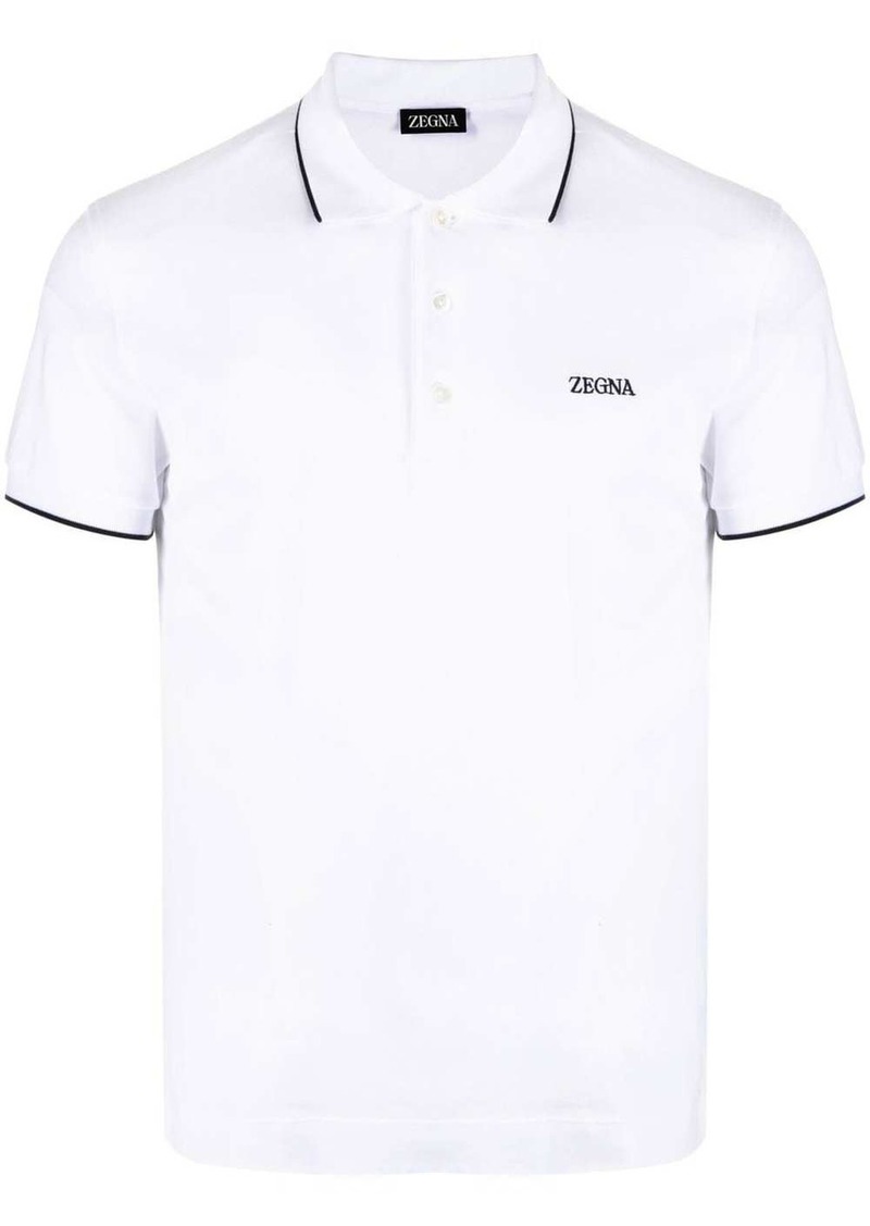 Zegna embroidered-logo polo shirt