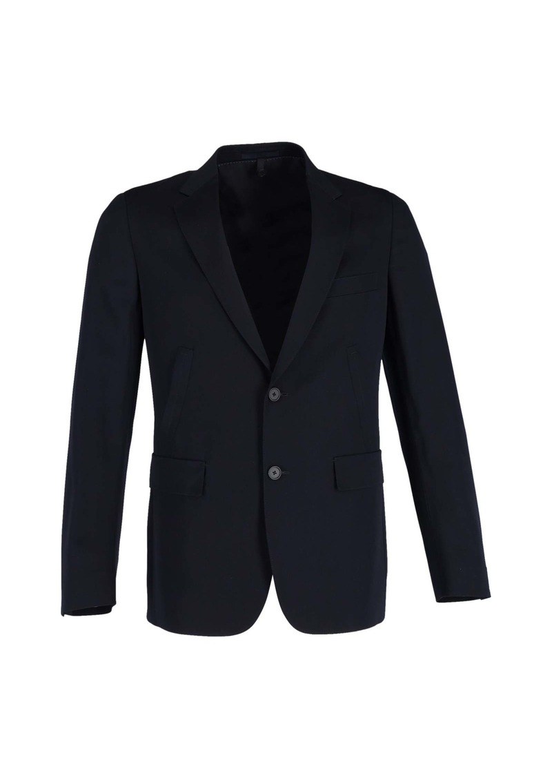 Ermenegildo Zegna Single-Breasted Blazer in Navy Blue Wool