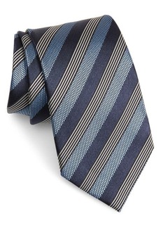 Ermenegildo Zegna Stripe Silk & Cotton Tie
