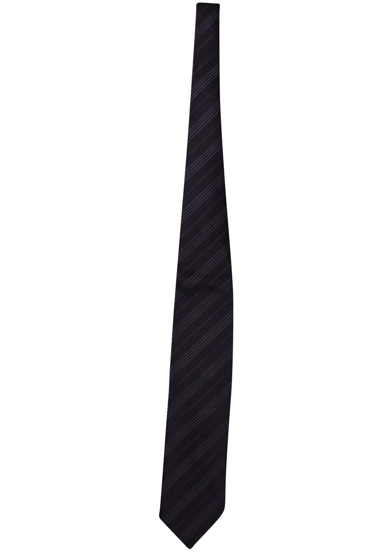 Ermenegildo Zegna Striped Necktie in Deep Violet Silk