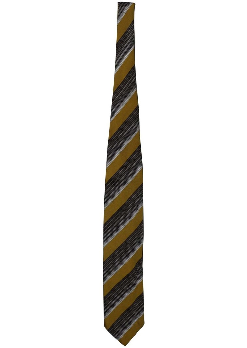 Ermenegildo Zegna Striped Necktie in Grey/Yellow Silk