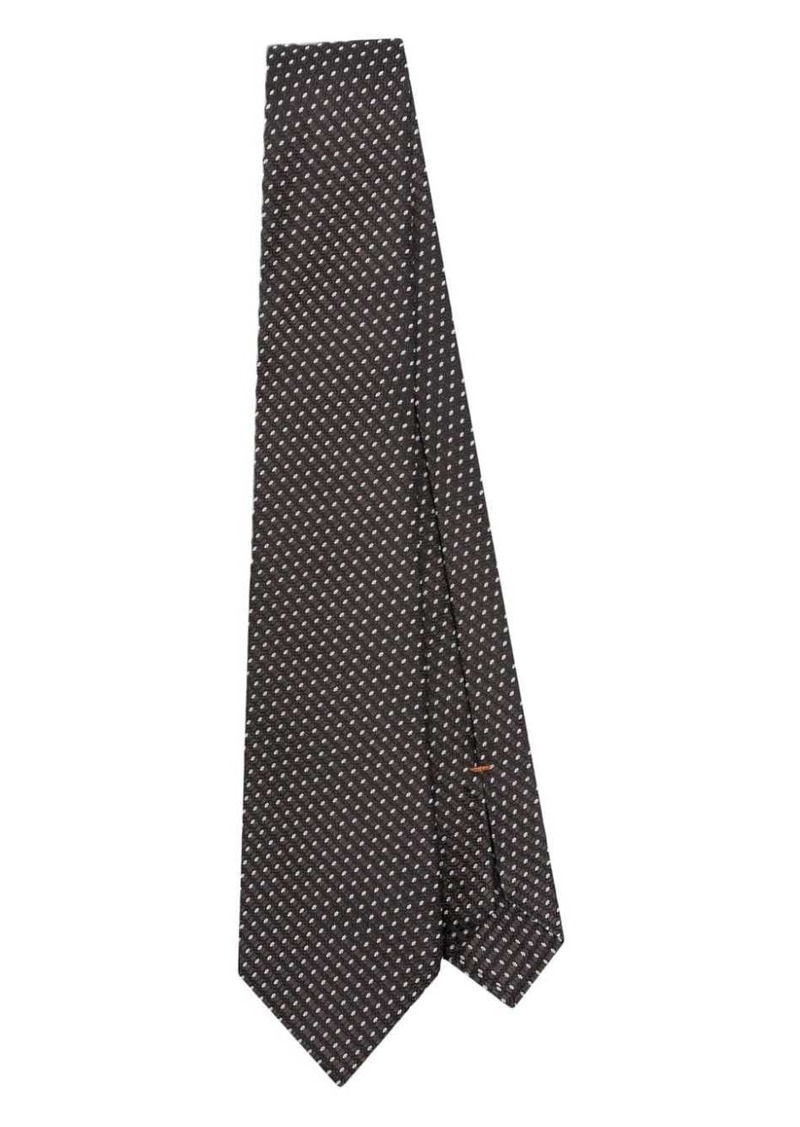 Zegna geometric-jacquard tie