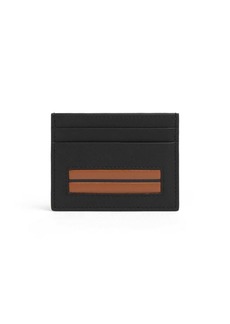 Zegna stripe-detail leather cardholder