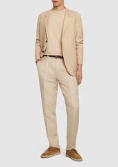 Zegna Linen & Wool Pleated Pants