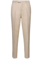 Zegna Linen & Wool Pleated Pants