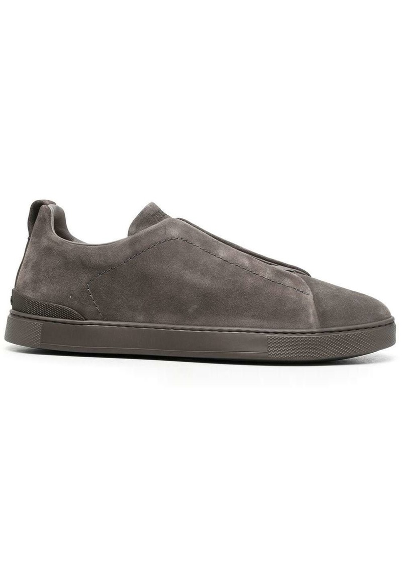 Zegna lo-top suede sneakers