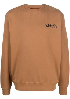 Zegna logo-embossed cotton sweatshirt