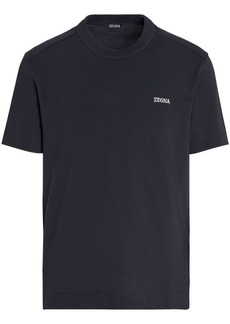 Zegna logo-embroidered cotton T-shirt