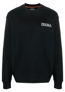 Zegna logo-print cotton sweatshirt