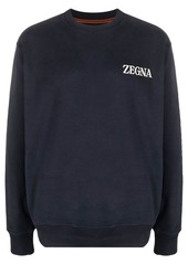 Zegna logo-print jersey-knit sweatshirt