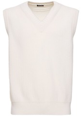 Zegna Ribbed Cashmere & Cotton Knit Vest