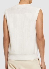 Zegna Ribbed Cashmere & Cotton Knit Vest