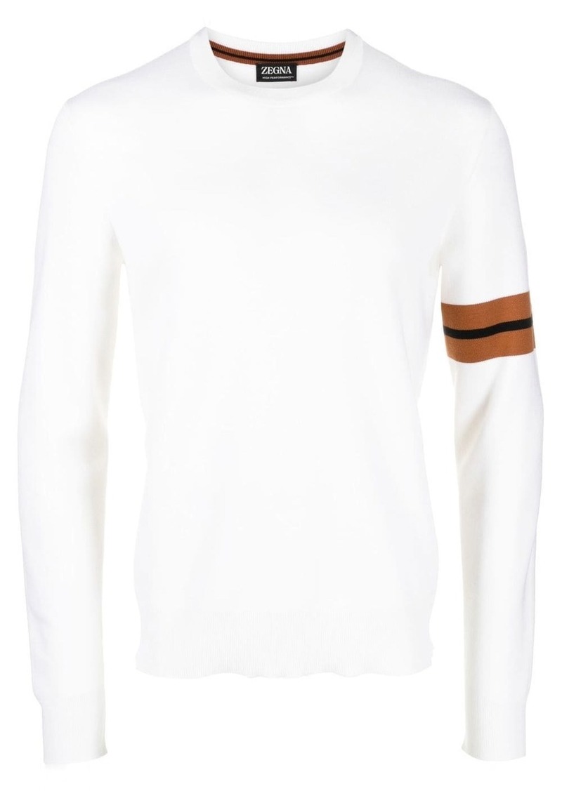 Zegna side stripe detail sweater